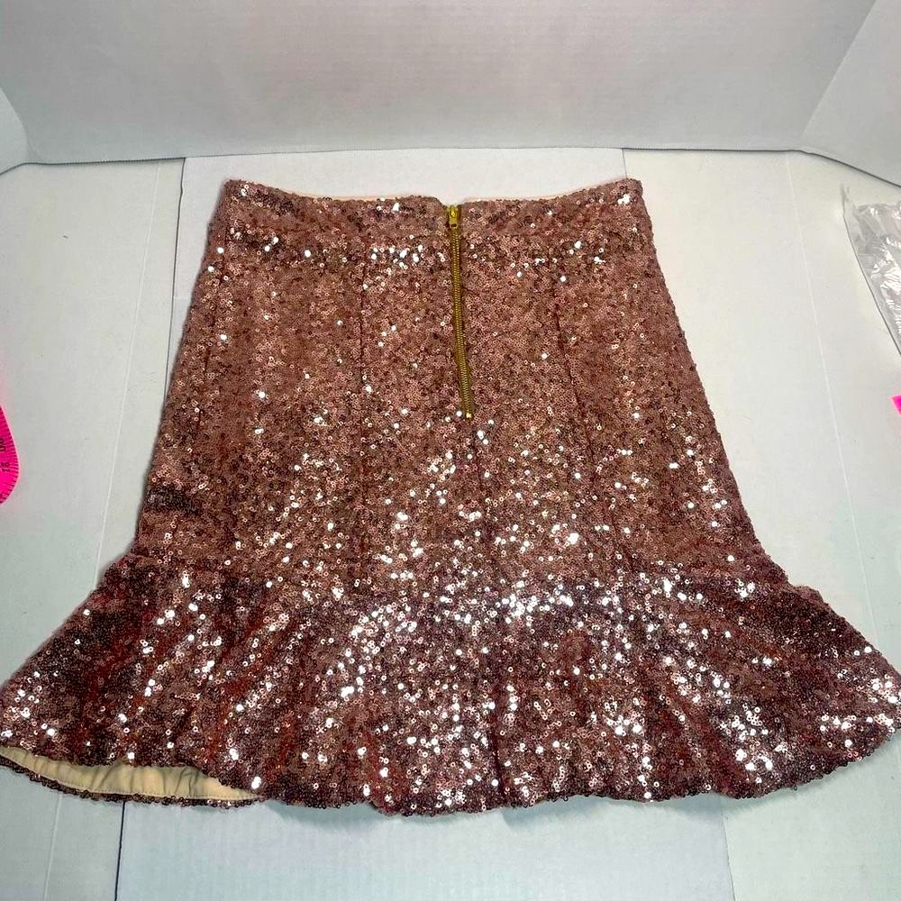 BNWT NASTY GAL ROSE GOLD SEQUIN MINI SKIRT SMALL - Picture 5 of 13